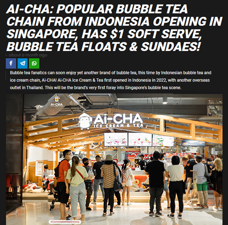 Popular Bubble Tea chain from Indonesia Opening in Singapore